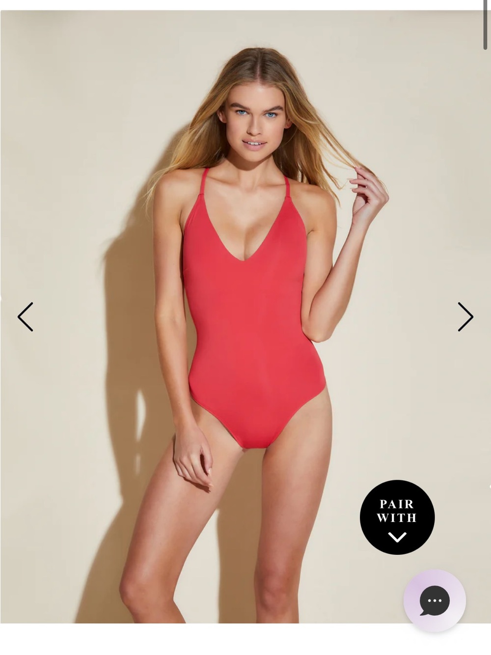 CosaBella NWT Women's Red One-Piece Swim Suit - Classic V-Neck